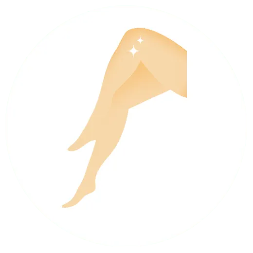 illustration of sparkling and glowing smooth legs