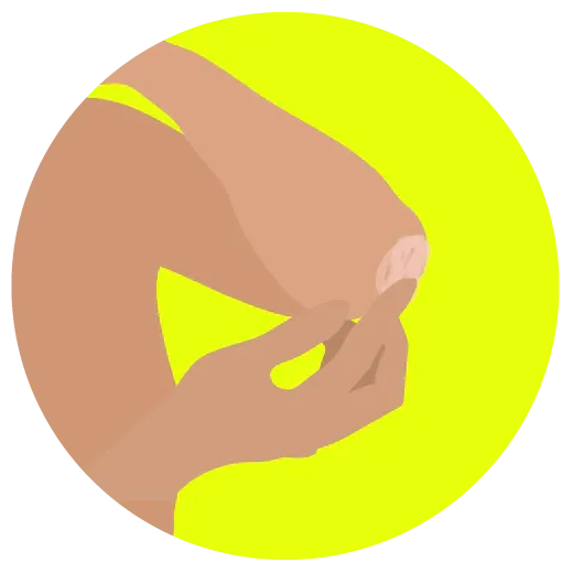 Illustration of person touching dry, flaky elbow