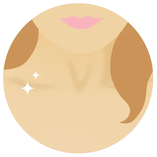 Illustration of a woman's neck cleaned and exfoliated.